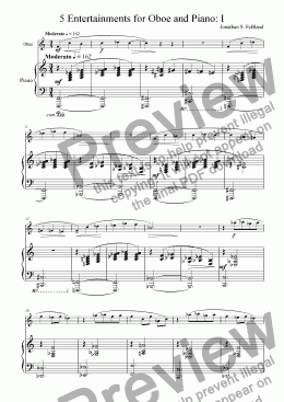 page one of 5 Entertainments for Oboe and Piano (No.1)