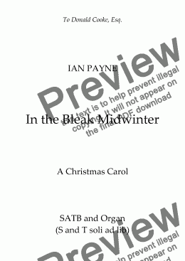 page one of In the Bleak Midwinter