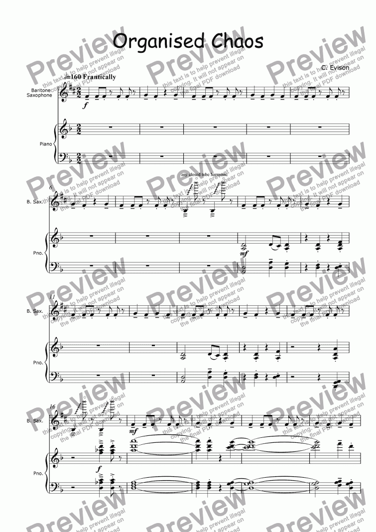 page one of A Year in the Life - Organised Chaos (3rd movement)