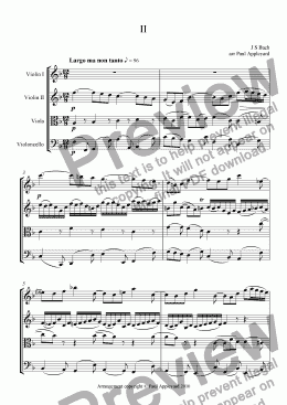page one of Concerto for 2 Violins in D minor - JS Bach (Movement 2)