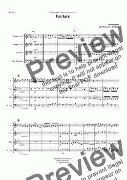 page one of Fanfare - Brass QUARTET