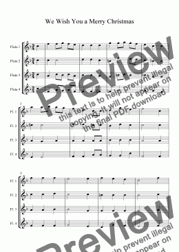 page one of We Wish you a Merry Christmas - (FLUTE QUARTET)