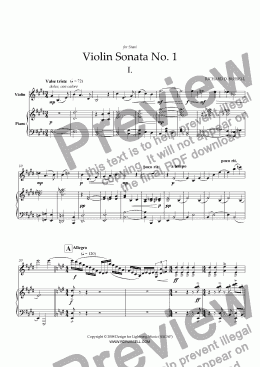 page one of Violin Sonata No. 1
