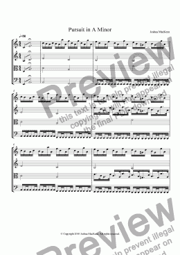 page one of Pursuit for String Quartet