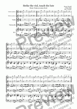 page one of Strike the viol, touch the lute (Purcell)