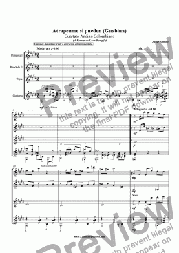 page one of Atrapenme si Pueden! (Guabina) - Cuarteto Tipico Colombiano