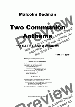page one of Two Communion Anthems