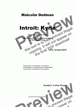 page one of Introit: Kyrie