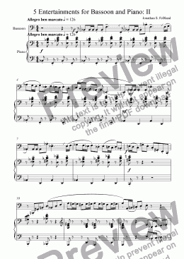 page one of 5 Entertainments for Bassoon and Piano (No.2)
