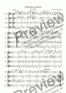 page one of Christmas Concerto for 4 Violas