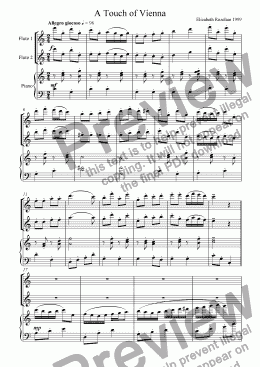 page one of A Touch of Vienna for 2 flutes and piano
