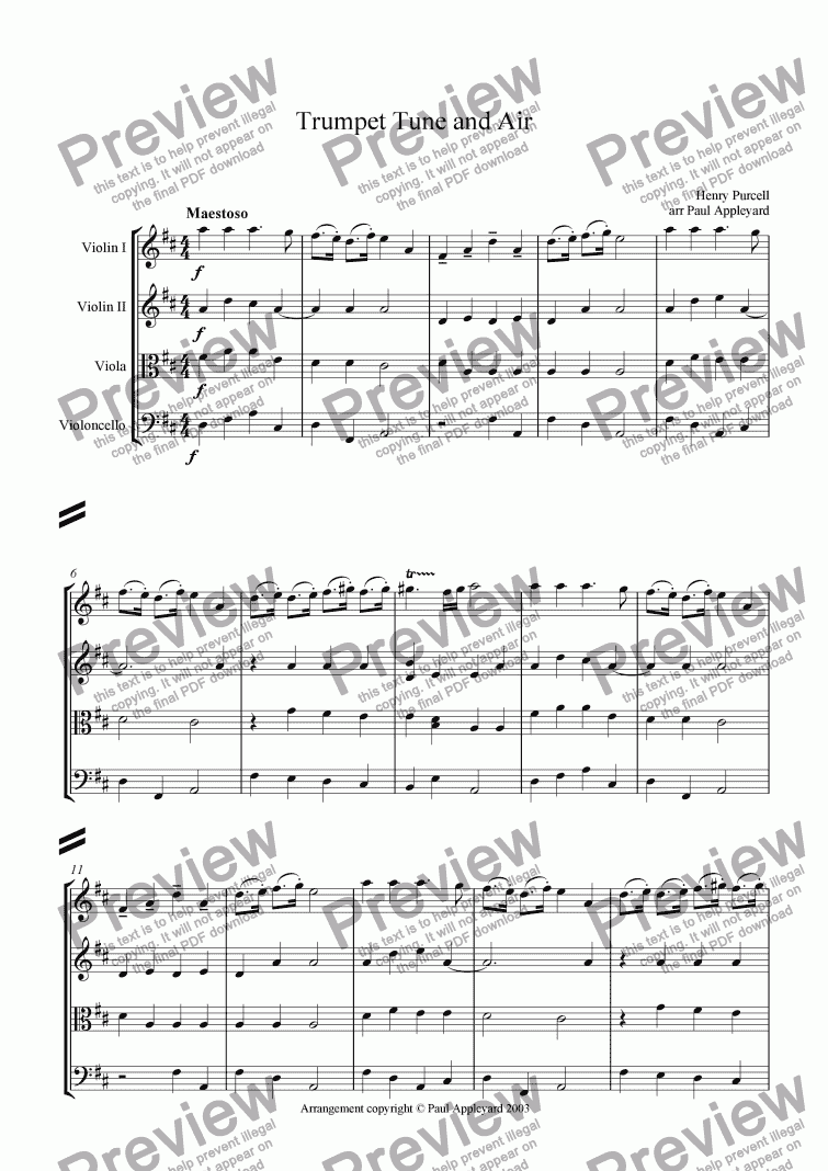 page one of Trumpet Tune & Air