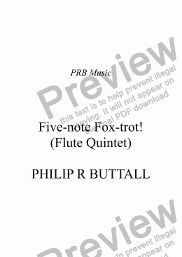 page one of Five-note Fox-trot! (Flute Quintet)