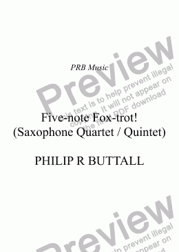 page one of Five-note Fox-trot! (Saxophone Quartet / Quintet)