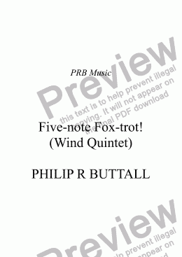 page one of Five-note Fox-trot! (Wind Quintet)