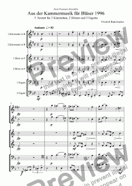 page one of Aus der Kammermusik für Bläser 1996 Sextett