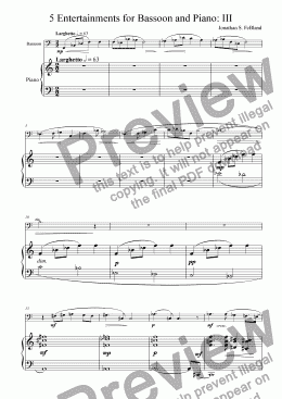 page one of 5 Entertainments for Bassoon and Piano (No.3)