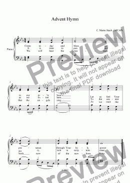 page one of Advent Hymn