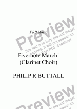 page one of Five-note March! (Clarinet Choir)