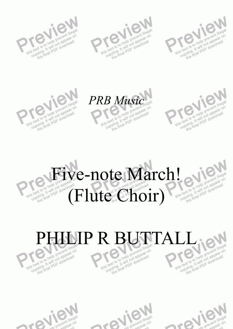 page one of Five-note March! (Flute Choir)