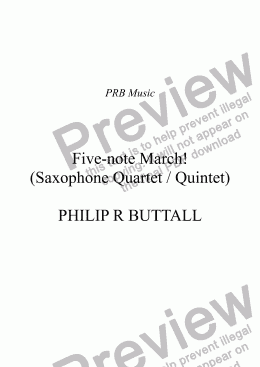 page one of Five-note March! (Saxophone Quartet / Quintet)