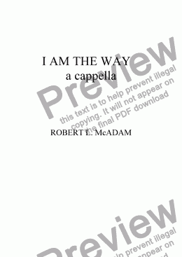 page one of I AM THE WAY a cappella
