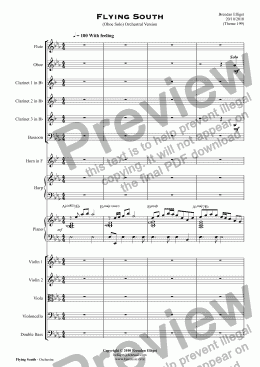 page one of Flying South - Oboe Solo with Orchestra