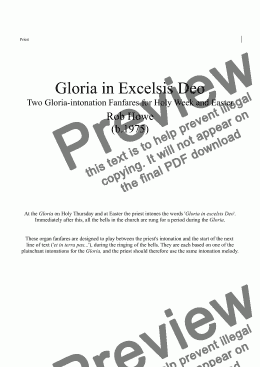 page one of Gloria in Excelsis Deo: Gloria Intonation-Fanfares for Holy Week and Easter