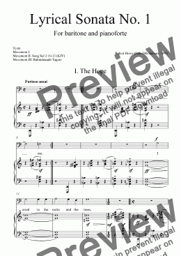 page one of Lyrical Sonata No.1 (piano and baritone voice)
