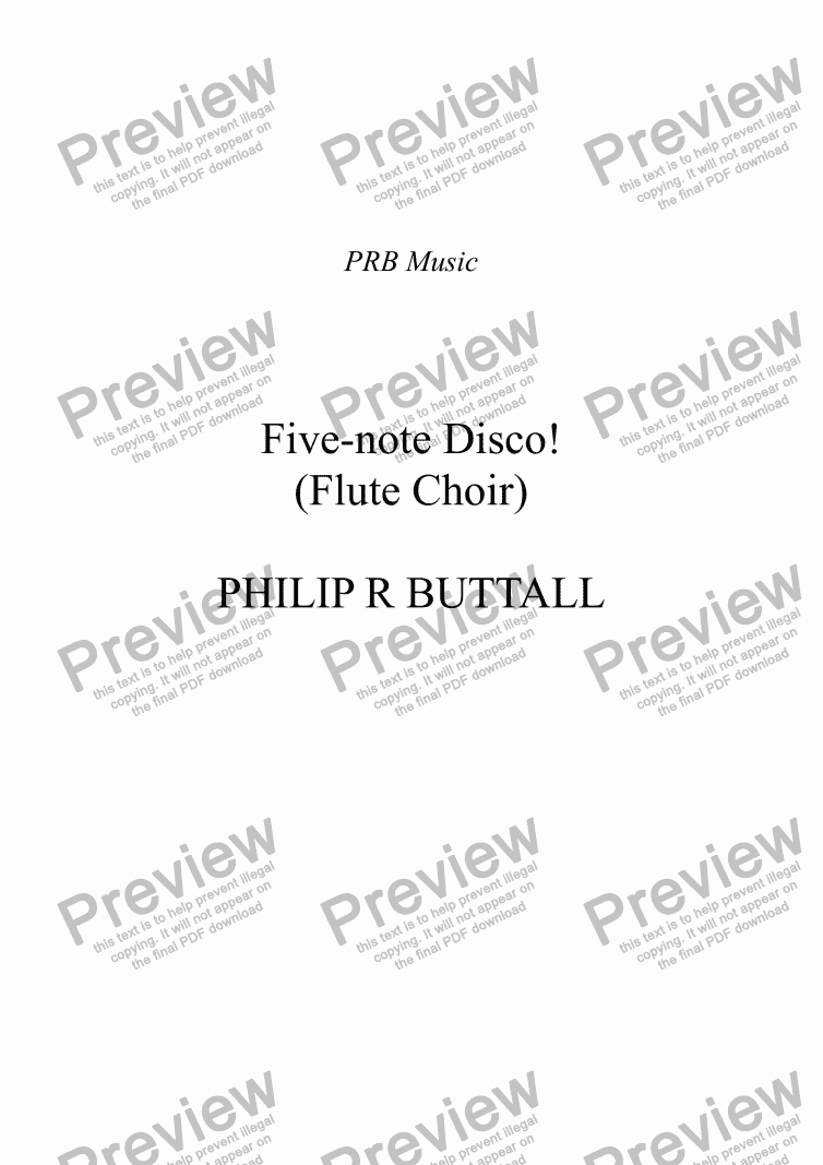 page one of Five-note Disco! (Flute Choir)