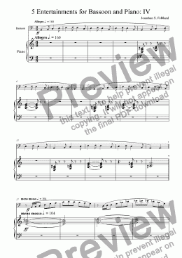 page one of 5 Entertainments for Bassoon and Piano (No.4)