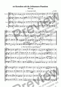 page one of 10 chorals from Johannes Passion (Bach)
