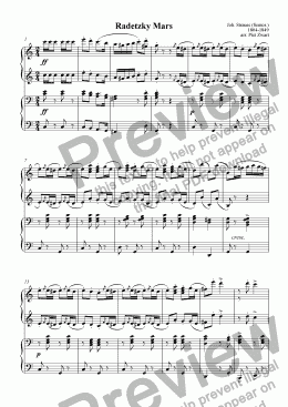 page one of Radetzky Mars (Strauss sr.) 4-hands