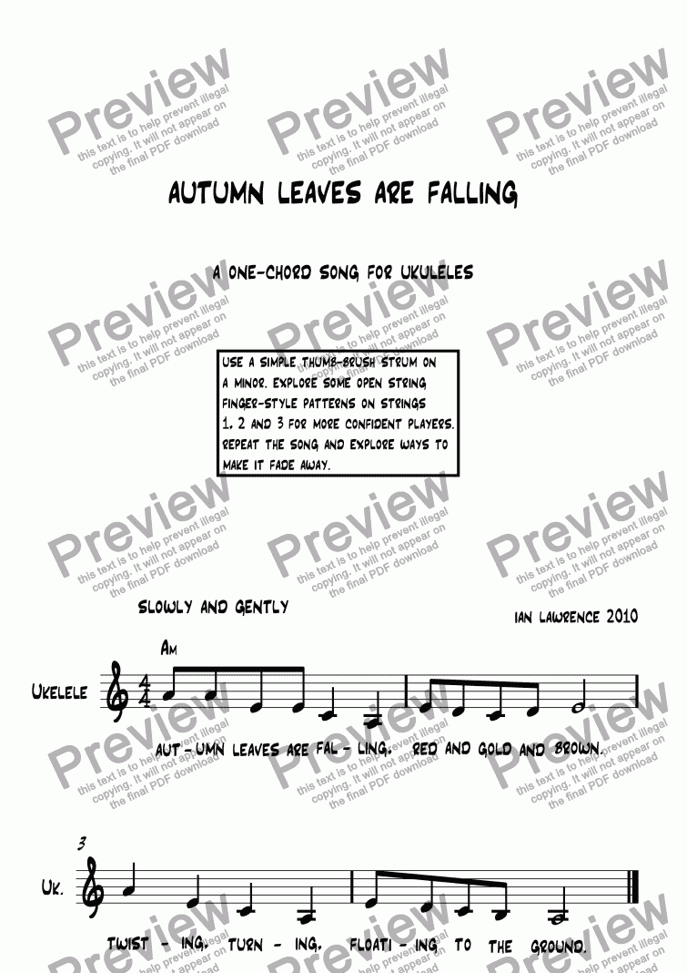 page one of Autumn Leaves Are Falling