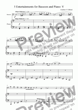 page one of 5 Entertainments for Bassoon and Piano (No.5)
