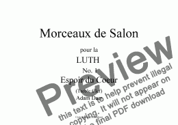 page one of Morceaux de Salon No. 1 Espoir du Coeur (Treble Clef)