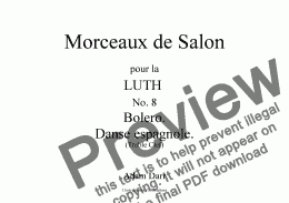 page one of Morceaux de Salon No. 8 Bolero, Danse espagnole (treble clef)