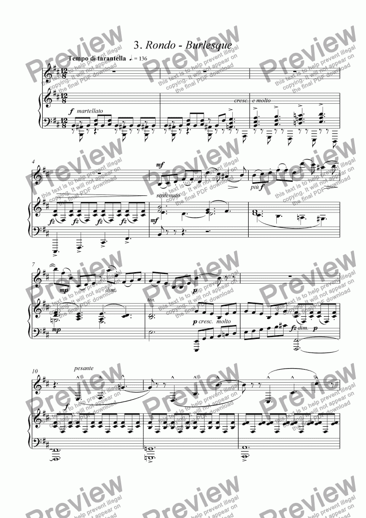 page one of Clarinet Sonata No.1 - 3rd Movement