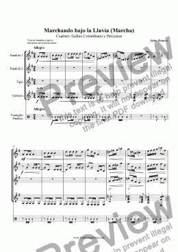 page one of Marchando bajo la Lluvia (Cuarteto Andino Colombiano y Percusion)