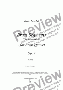 page one of Brass Segments op. 7