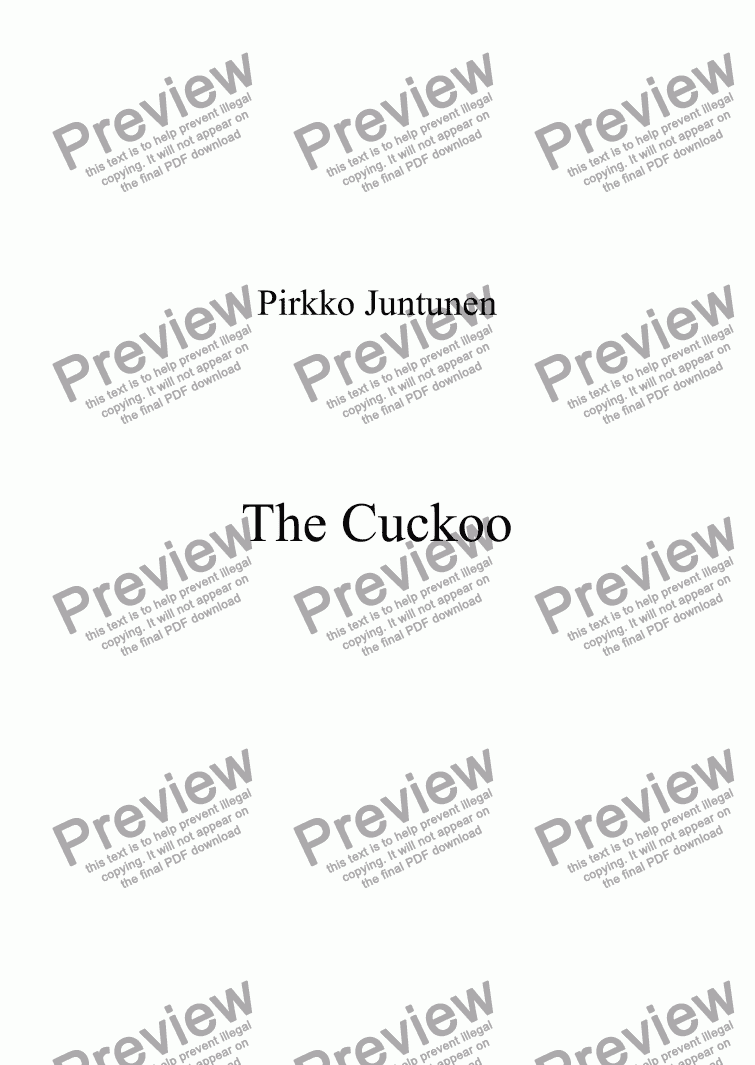 page one of The Cuckoo