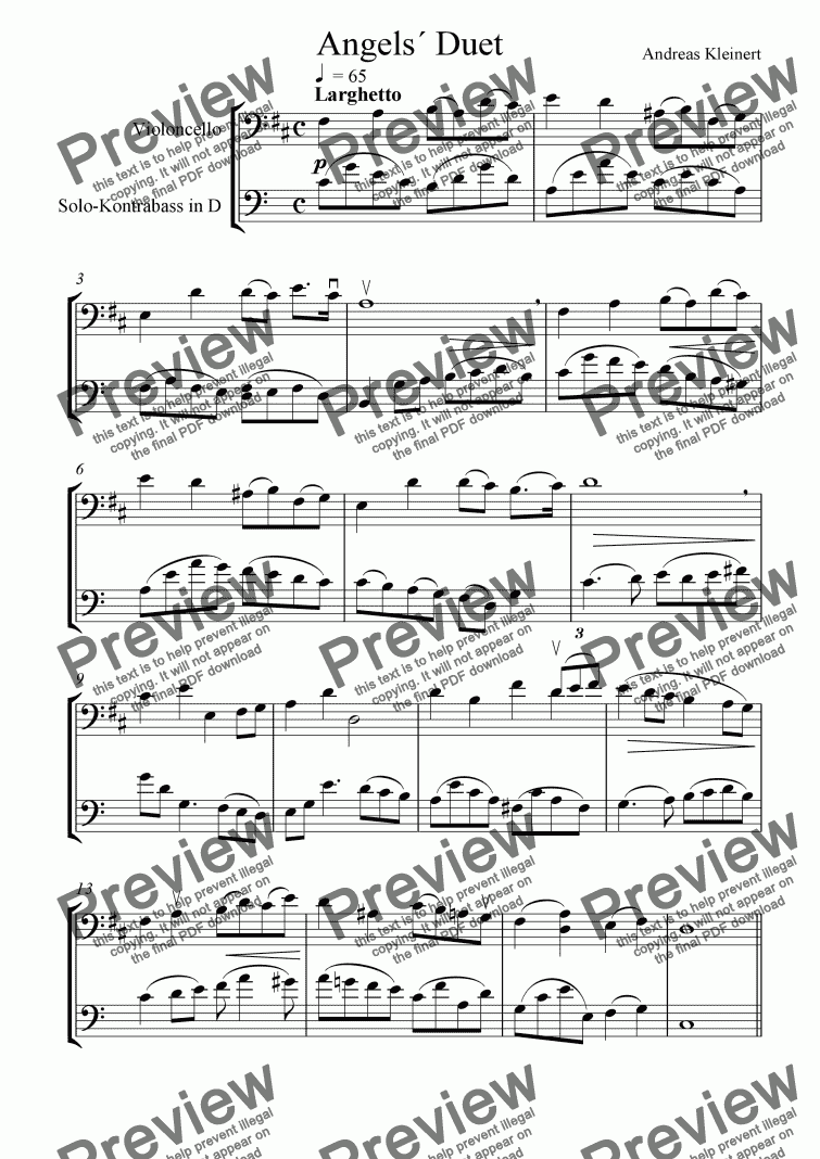 page one of Angels´ Duet