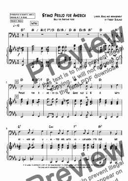 page one of Stand Proud for America, Baritone Solo