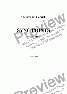 page one of Sync Points