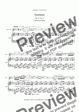 page one of Nocturne (clarinet & piano, or euphonium/tuba & piano)