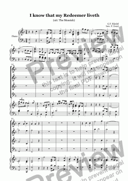page one of I know that my Redeemer liveth (Händel)