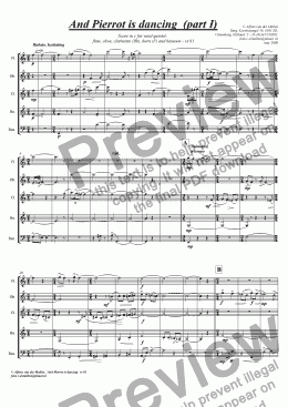 page one of For wind quintet "And Pierrot is dancing".