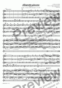page one of Allegretto giocoso: for flute, 2 clarinets (Bb) and timpani