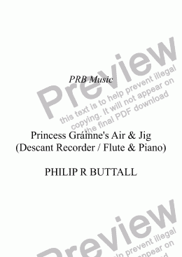 page one of Princess Grainne’s Air & Jig
