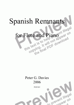 page one of Spanish Remnants for Flute and Piano